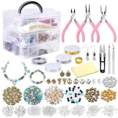 China Jewelry making deliveries, jewelry making kit with jewelry beads, findings, pliers, cutters, tweezers, beading wire OP0200 for sale