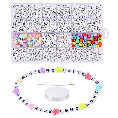 China Other 2155pcs Letter Acrylic Beads Square Letter Beads For DIY Jewelry Dropshipping for sale