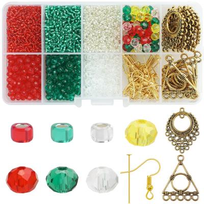 China Alloy Bohemian Accessories Bead Seed Grid Rondelle Shape Christmas Material Pack 10 Boxed for sale