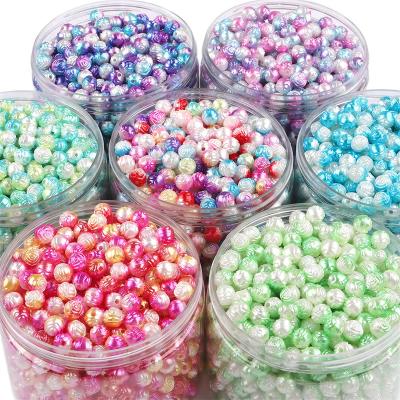 China DIY Accessories 8mm Gradient Colors Bea Material Rose Flower Acrylic Pearl For Acrylic Jewelry Rose Pearl Bea DIY Jewelry Making for sale