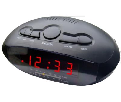 China Portable Am/Fm Led Clock Radio Rechargeable Battery Pack Built-In Speaker for sale