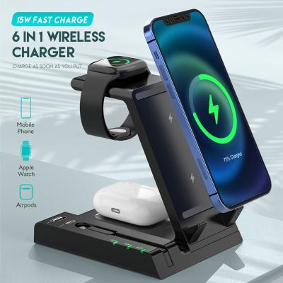 China Dropshipping Multifunctional Wireless Charging 20W 6 in 1 Charging Station Magnetic Fast Wireless Charger for sale