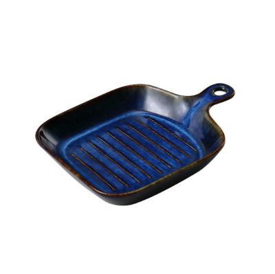 China Viable Cheap Japanese Simple Luster Pasta Ceramic Baking Tray Hotel Ceramic Baking Bakeware for sale