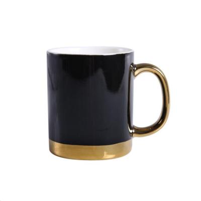 China Custom Viable Image And Logo Printing Souvenir Ceramic Mugs With Gold Handle for sale