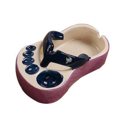 China Fasion cartoon slipper creative fresh cute cute living room hotel open ceramic ashtray for gift for sale