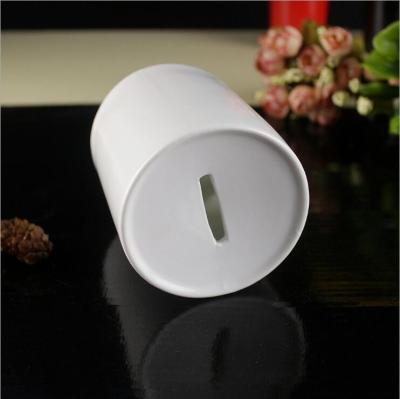 China Coin Save Custom Cheap Price White Empty Ceramic Piggy Bank Piggy Bank For Sublimation for sale