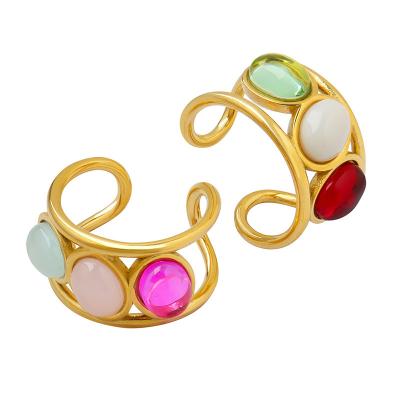 China Vintage Fashion Jewelry Irregular Natural Stone Crystal Ring Hand Wire Wrap Mineral Ladies Band Gemstone Ring Crystal Stone Ring for sale