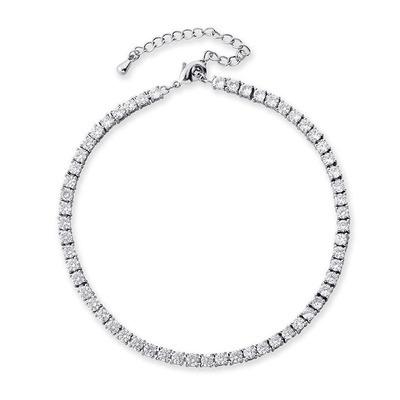 China TRENDY Simple Design Adjustable Stainlesss Steel cZ Women Link Chain  Diamond Anklet for sale