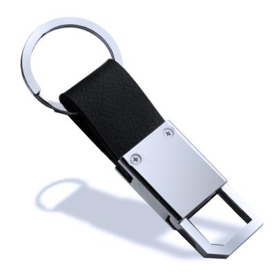 China Key Chain Fashion Design Leather Stainless Steel Mental Keyring Keychain for sale