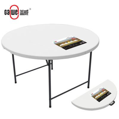 China Round Portable And Adjustable Foldable Tennis Table Plastic Caravan Folding Table for sale