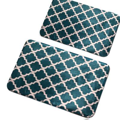 China 2pcs Non Slip Waterabsorb Microfiber Bathroom Mats Memory Foam Floor Mats Set Custom Non Slip Sustainable Print Shower Bath Mat Covers hotsale for sale