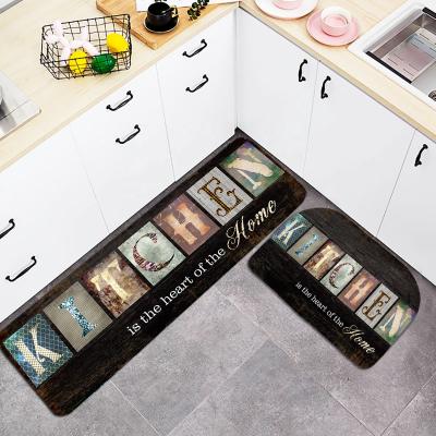 China Hot Product Cheap Price Flannel Microfiber Washable Wholesale Custom Design Rug Printed Door Mat Polyester Fiber Kitchen Material for sale