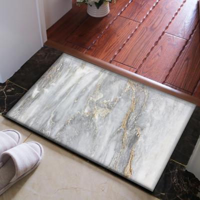 China Wrinkle-Resistant Digital Marbling Printed Soft Indoor Floor Mat for sale