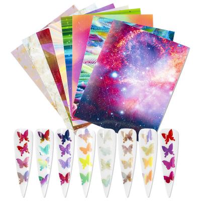 China Eco-Friendly Nail Art Sticker Elk Flame Decal Foil Flames Reflections Nail Stickers Manicure Stickers DIY for sale