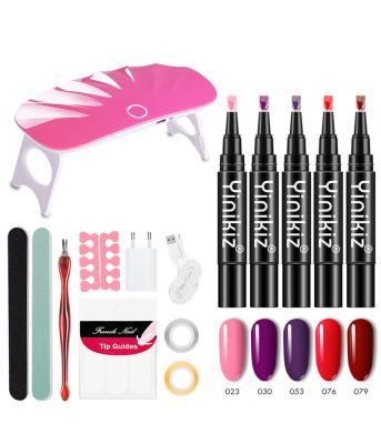 China Factory 18 Colors Eco-friendly Poly Gel Nail Art Pen Mini Uv Lamp Poly Nail Light Professional Diy Nail Kit for sale