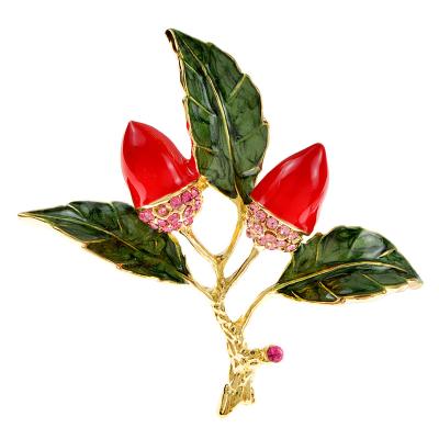 China New 2021 Red Rhinestone Pin Dress Coat Accessories High Quality Design Fashion ALLOY Enamel Nut Pin Fittings for sale