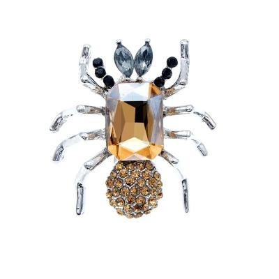 China New Arrival High Quality Fashion Jewelry Crystal Beetle Brooches For Women Champagne Color Insect Brooch ALLOY Pin for sale