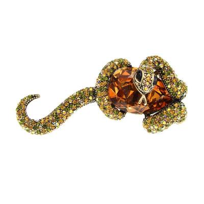 China ALLOY Large Faux Stone Snake Snake Accessories Animal Gift and Women Stone Statement Brooch Pins Brooches Winter Coat for sale