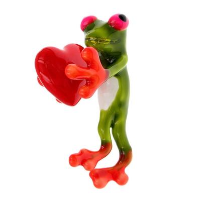 China ALLOY Enamel Red Heart Frog Brooches For Kids Girls Clothes Accessories Brooch Corsage Birthday Gifts Green Animal Jewelry for sale