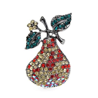 China ALLOY Rhinestone Pear Brooches For Women Fruit Pin Fashion Vintage Brooch 2 Colors Available Drop Shipping Wholesale Cheap Price for sale