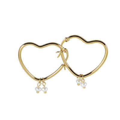 China Fashion Manufacturer Custom Elegant Jewelry, Heart Shape Design Gold Earring Beaded Earring Elegant Jewelry For Women, Earrings Gold for sale