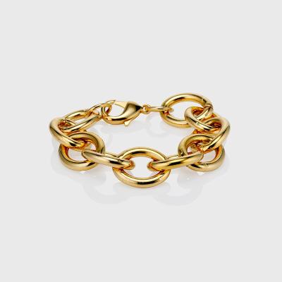 China FASHIONABLE Manufacturer Custom Stainless Steel Jewelry 24k Gold Plated Jewelry Women Bangle Bracelet for sale