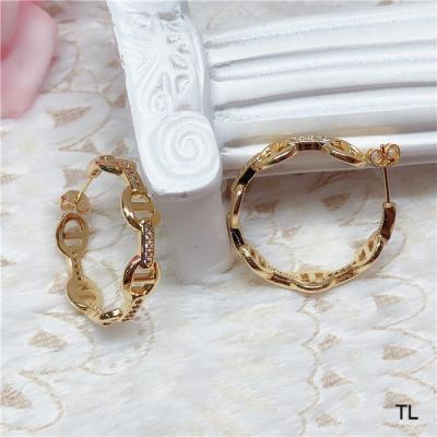 China Manufacturer Punk Hoop Earrings Geometric C shaped brass earring, gold plated earing, fashion copper earrings for sale