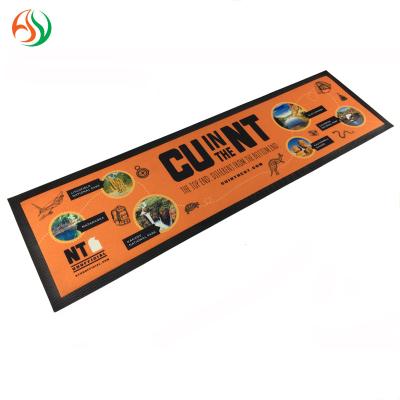 China Promotion AY Non Woven Fabric Sublimation Bar Comfortable Rubber Runner Custom Logo Puddle Rubber Mat for sale