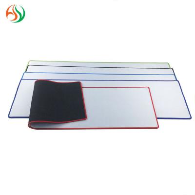 China Viable AY Branded Cheap Custom Size Stitched Edge Blank White Rubber Soft Bar Mat Blank For Sublimation Printing for sale