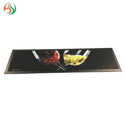 China Absorbent Rail Mats Promotional Rubber Bar Drinking Mat Sublimation Bordered Bar Mat AY OEM Viable Nonwoven Fabric Spill Drip Mat for sale