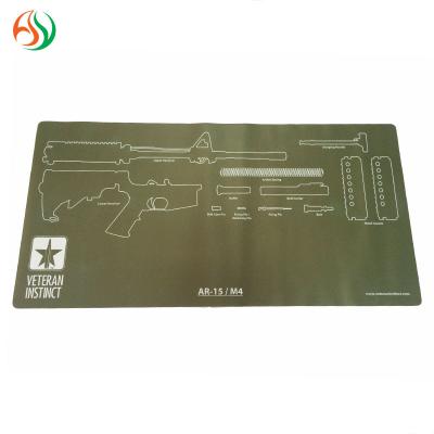 China AY Anti-Slip TekMat 18-Inch x 36-Inch Long Gun Cleaning Mat with AR-15/M4 Footprint Custom Waterproof Non Slip Playmats for sale