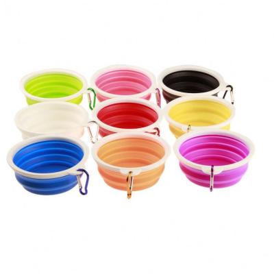 China 2021 Viable Silicone Portable Collapsible 2 in 1 Pet Bowls Pet Food Water Feeder Bowl for Dogs for sale