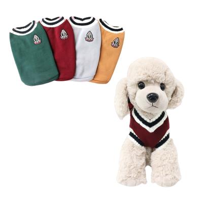 China Viable Fashion Warm Knitwear Dog Sweater Hoodie Preppy Designer Dog Winter Pet Clothes Spring Dog Costumes for sale