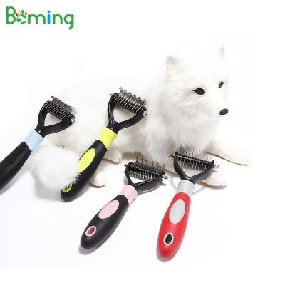 China Viable Factory Selling Pet Hair Fur Cleaning Dog Comb Pet Grooming Dematting Tool With Handle Dog Comb for sale