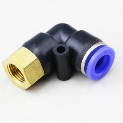 China Soft Push Nylon or Polyurethane PLF Fitting Pneumatic Connector Female Thread Tube Elbow Fitting Pipe Elbow Fitting Unions Elbow for sale