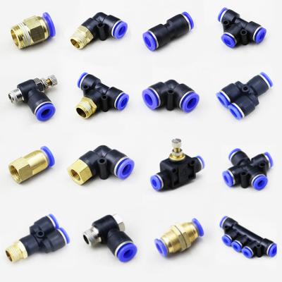 China Hotels 6MM 8MM 10MM 12MM Male 14MM Elbow Pneumatic Push To Connect Pneumatic Fitting Plastic Fitting for sale