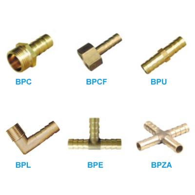 China Gas Pagoda Adapter Compression Barb Coupler Pipe One Touch Air Connector Water Brass Tube Fittings Pipe Nipple Brass Fittings for sale