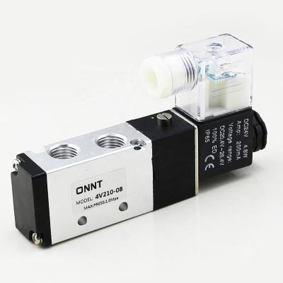 China Best Quality Airtac Air Pilot Control 4V210-08 5/2 General 5 Position Air Compressor Electric Control Left Pneumatic Air Valve for sale