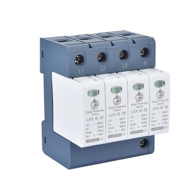 China High Quality Nylon Proof Monitor LKX-B4P-385V Whole House Burning Smart Surge Arrester Surge Protector for sale