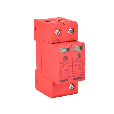 China High Quality Red Solar Surge Arrester LKX-PV2P-1200V Smart Surge Protector LKX-PV2P-1200V Red for sale