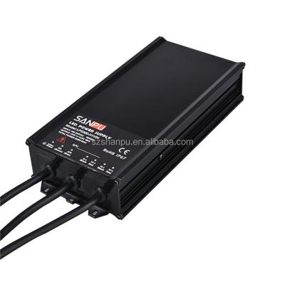 China Aluminum SANPU Power Supply 24v 300w IP67 Waterproof for LEDs Constant Voltage Single Output 220v AC Input Black Aluminum Outdoor Use for sale