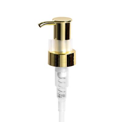 China Non Spill China Customize Golden Aluminum-plastic 33/410 Lotion Pump With Clip for sale