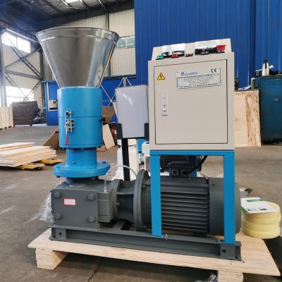 China Houtpelletmachine Zagstofpelletiser met 2 hoofdrollers 8mm gaten plaat 220V Te koop