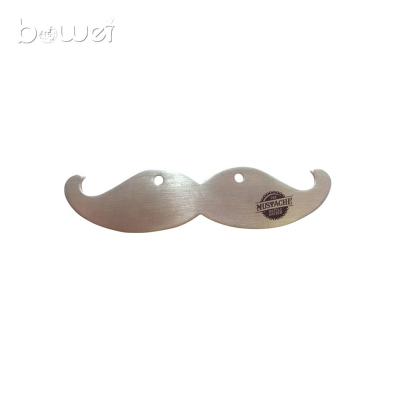 China Sustainable Mustache Shape Stainless Steel Bottle Opener With Silk Print Logo for sale