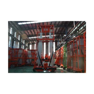 China Advertising Company 6m 8m 10m 12m Tabletop Work Lift Mobile Electric Aerial Aluminum Twin Mast Lift Hydraulic Vertical Scissor Lift for sale