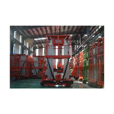 China Advertising Company 6m 8m 10m 12m Height Good Quality Mast Hydraulic Vertical Mast Lift Tables Aluminum Single Vertical Towable Man Lift for sale