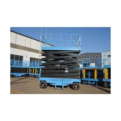 China Customizable 2050kg Hotel Man Lift Shopping Platform Scissor Lift Manual Portable Aerial Mobile Scaffolding Electric Ladder for sale