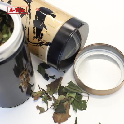 China Recycable Food Grade Round Airtight Coffee Tea Tin Customized Printing Metal Can Canister for Tea Packing for sale