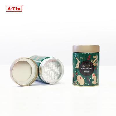 China Tea Storage Box 0.23mm Tinplate Custom Recyclable Food Grade Aluminum Easy to tear Packaging Round Metal Airtight Tin for Healthy Products for sale