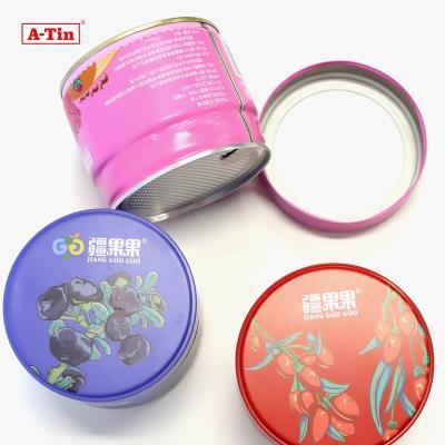 China Food A-tin Custom Printed Food Grade Airtight Tin Round Coffee Tea Tin Can with Screw Lid for Christmas Candy for sale